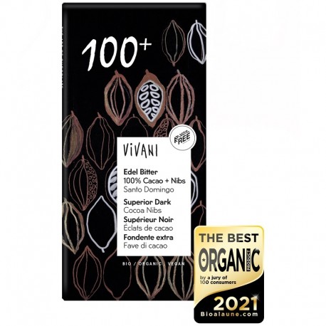 Ciocolata neagra 100% cacao bio vegana 80g Vivani