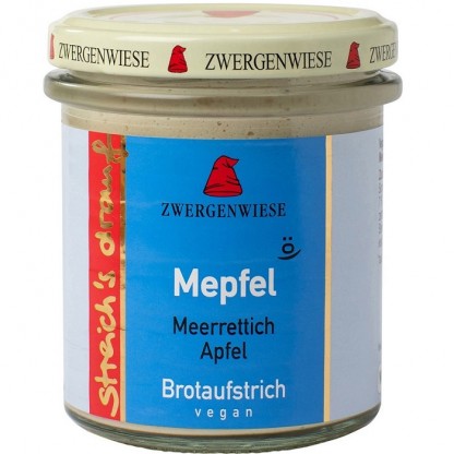 Crema tartinabila vegetala Mepfel cu hrean si mar bio, fara gluten 160g Zwergenwiese