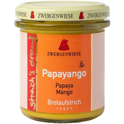 Crema tartinabila vegetala Papayango cu papaya picanta si mango bio, fara gluten 160g Zwergenwiese