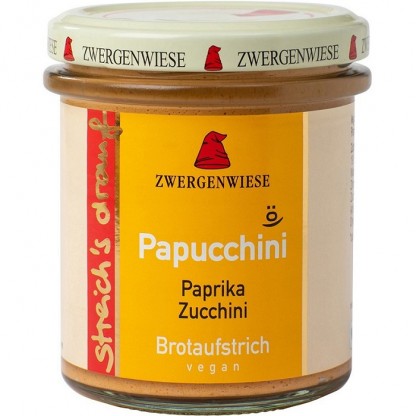 Crema tartinabila vegetala Papucchini cu ardei si zucchini bio, fara gluten 160g Zwergenwiese
