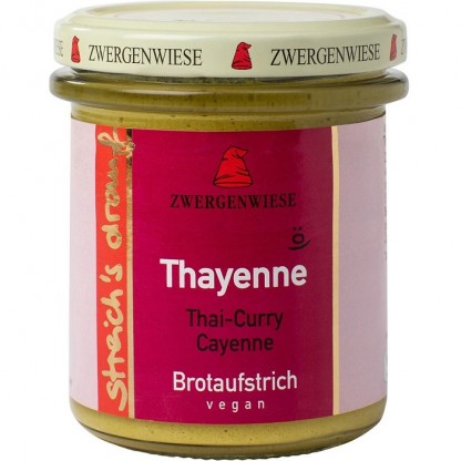 Crema tartinabila vegetala Thayenne cu Thai curry si piper de cayenne bio, fara gluten 160g Zwergenwiese