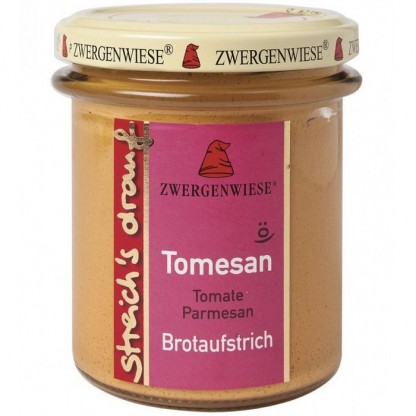 Crema tartinabila vegetala Tomesan cu tomate si parmezan bio, fara gluten 160g Zwergenwiese