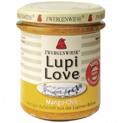 Lupi Love crema tartinabila bio din lupin cu mango si chilli, fara gluten 165g Zwergenwiese