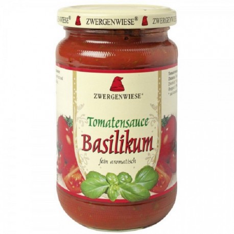 Sos de tomate cu busuioc bio, fara gluten 340ml Zwergenwiese