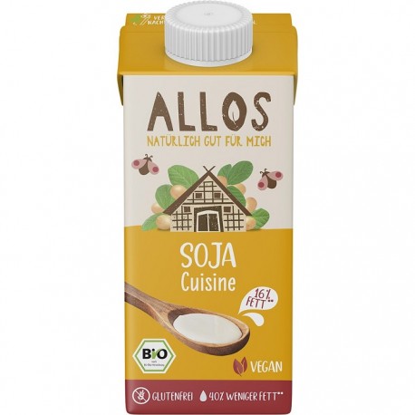 Crema de soia lichida bio, pentru gatit 200ml Allos