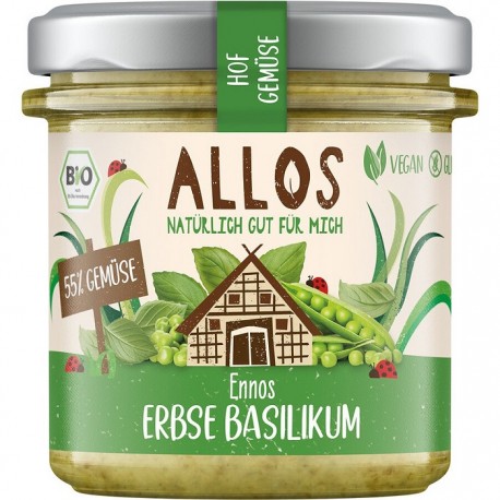 Crema tartinabila cu mazare si busuioc bio 135g Allos