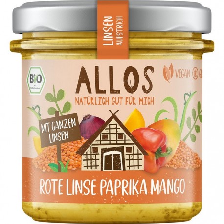 Crema tartinabila din linte, ardei si mango bio 140g Allos