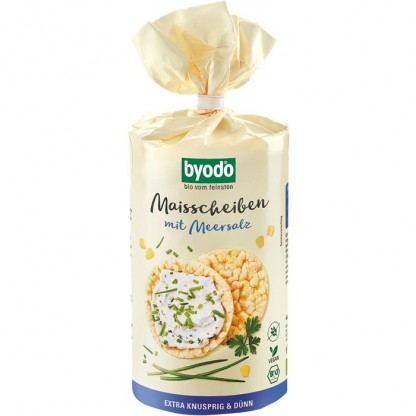 Rondele din porumb cu sare bio, fara gluten 100g Byodo