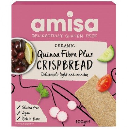 Crispbread (painici) cu quinoa Fibre Plus fara gluten bio 100g Amisa