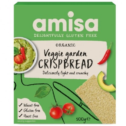 Crispbread veggie garden bio, fara gluten 100g Amisa