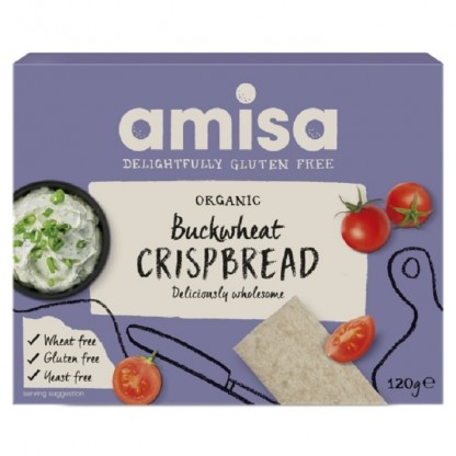 Crispbread din hrisca integrala bio, fara gluten 120g Amisa