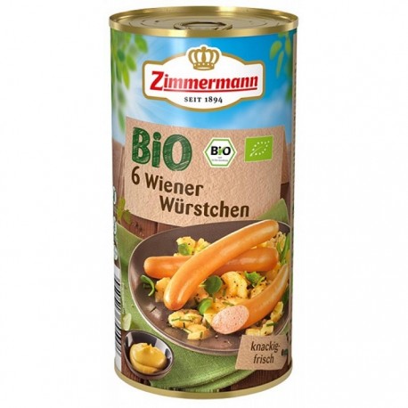 Crenvursti bio din carne de porc si vita, fara gluten 550g Zimmermann