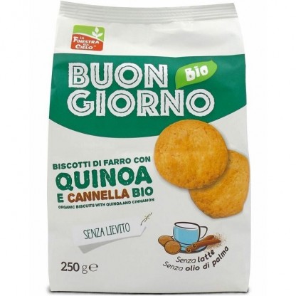 Biscuiti Buongiorno din spelta cu quinoa si scortisoara bio 250g Finestra sul Cielo