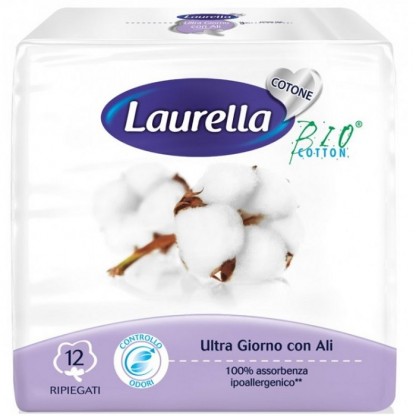 Absorbante de zi din bumbac bio 4 picaturi 10buc Laurella