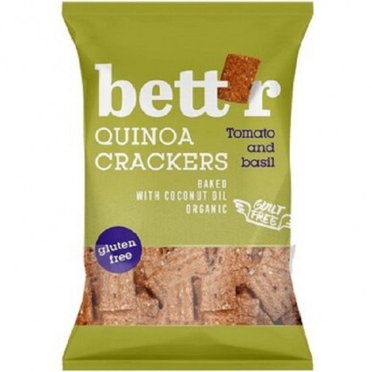 Crackers cu quinoa, rosii si busuioc bio, fara gluten 100g Bettr