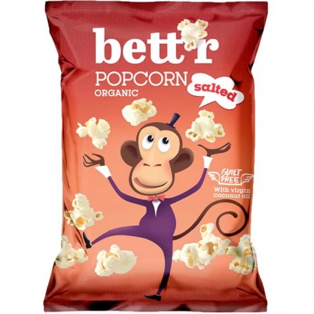 Popcorn cu sare bio, fara gluten 60g Bettr