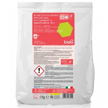 Acid citric ecologic pentru rufe (anticalcar, inalbitor) 1Kg Biolu