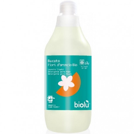 Detergent lichid ecologic pentru rufe albe si colorate portocale 1L Biolu