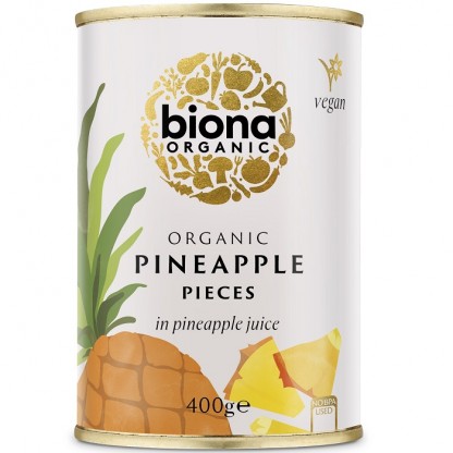 Ananas bucati in suc de ananas bio 400g Biona