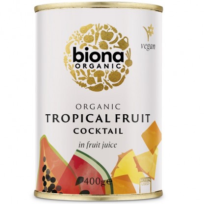Cocktail de fructe tropicale in suc de fructe bio 400g Biona