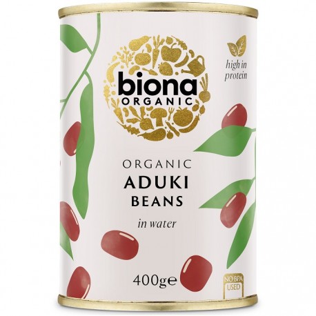 Fasole azuki boabe bio, conserva 400g Biona Fasole azuki boabe bio, conserva 400g Biona