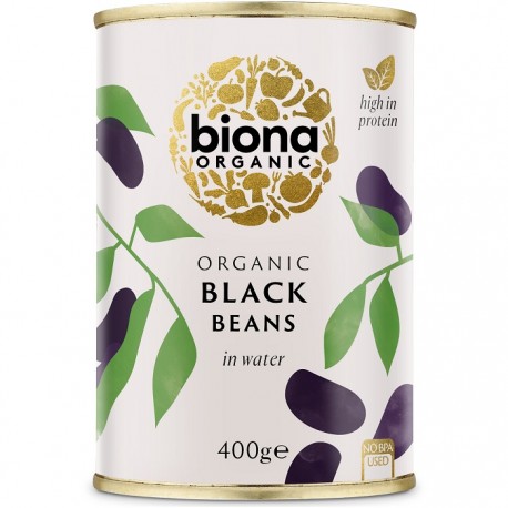 Fasole neagra boabe bio, conserva 400g Biona