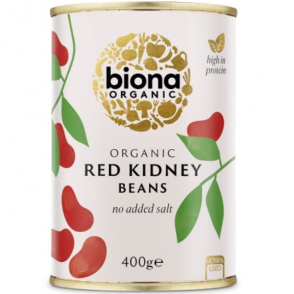 Fasole rosie Red Kidney boabe bio, conserva 400g Biona