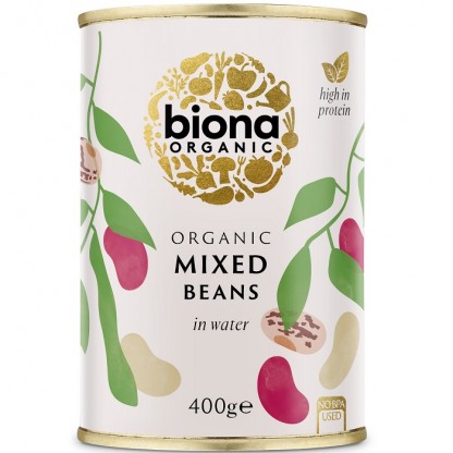 Mix din 3 tipuri de fasole boabe bio 400g Biona
