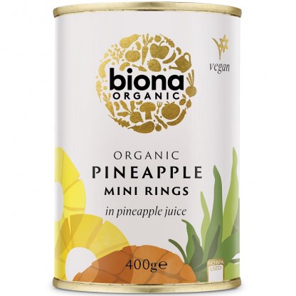 Rondele mini de ananas in suc de ananas bio 400g Biona