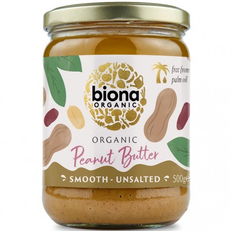 Crema de arahide smooth bio, fara sare 500g Biona
