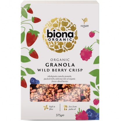 Granola cu fructe de padure bio, crunchy 375g Biona