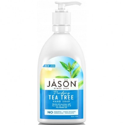 Sapun lichid cu tea tree pentru fata si maini 473ml Jason Natural