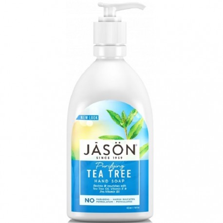 Sapun lichid cu tea tree pentru fata si maini 473ml Jason Natural