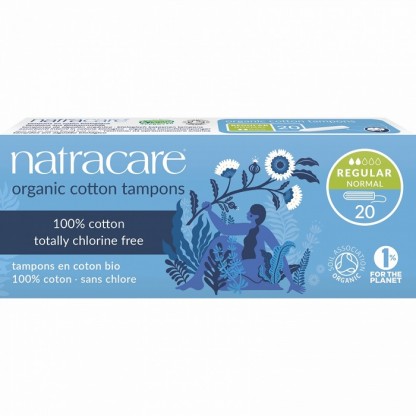Tampoane interne din bumbac bio, normal, 2 picaturi 20 buc Natracare