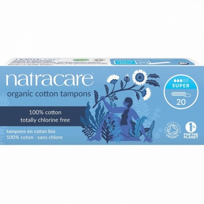 Tampoane interne din bumbac bio, super, 3 picaturi 20 buc Natracare