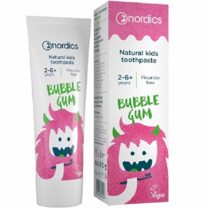 Pasta de dinti naturala pentru copii cu bubble gum 50ml Nordics Oral Care