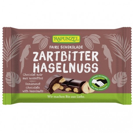 Ciocolata amaruie Cristalino 60% cacao si alune intregi, bio vegana 100g Rapunzel