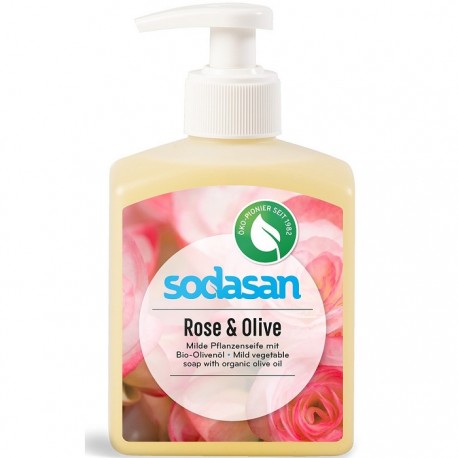 Sapun lichid cu trandafiri si masline bio 300ml Sodasan