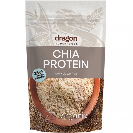 Chia pudra proteica raw bio, fara gluten 200g Dragon Superfood