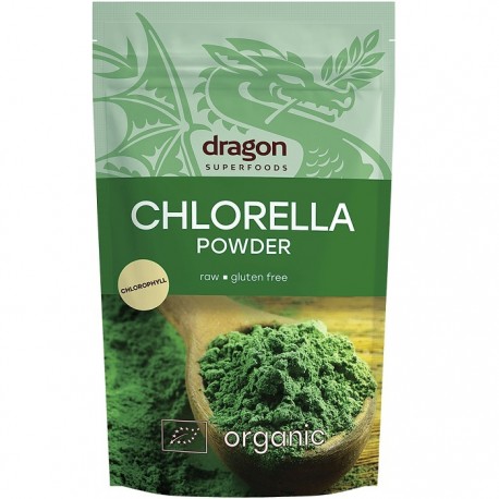 Chlorella pulbere bio, fara gluten 200g Dragon Superfoods