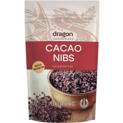 Miez din boabe de cacao Bio (cacao nibs) 200g Dragon Superfood