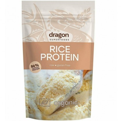 Pudra proteica din orez bio raw, fara gluten 200g Dragon Superfood