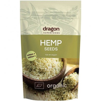 Seminte de canepa decorticate bio, raw vegan 200g Dragon Superfood