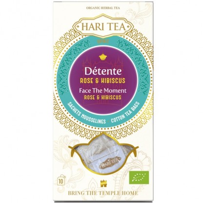Ceai premium cu trandafiri si hibiscus bio Face the Moment 10 plicuri Hari Tea