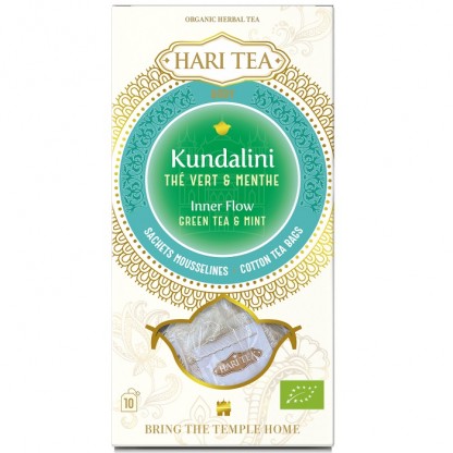Ceai premium cu ceai verde si menta bio Inner Flow 10 plicuri Hari Tea