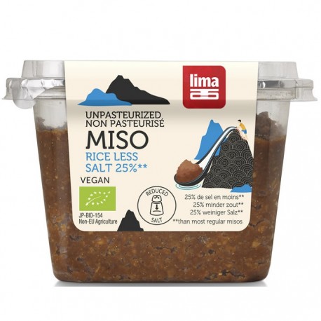 Pasta Miso de orez si soia nepasteurizata bio, cu continut redus de sare 300g Lima