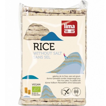 Rondele de orez expandat rectangulare fara sare, fara gluten 130g Lima