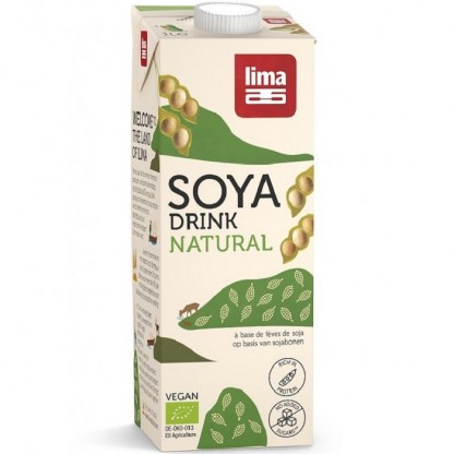 Bautura vegetala de soia bio vegan, fara gluten, fara zahar 1L Lima