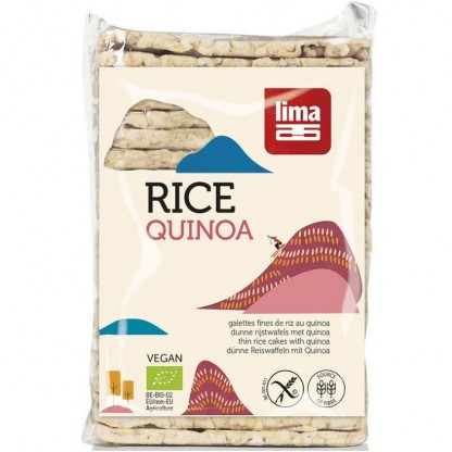 Rondele de orez expandat cu quinoa bio vegan, fara gluten 130g Lima
