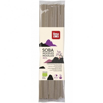 Taitei japonezi Soba 40% din grau integral si hrisca bio 250g Lima
